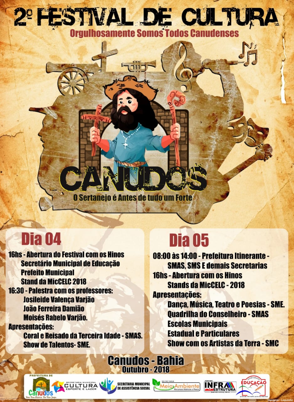 II Festival de Cultura de Canudos vai celebrar a história e a arte dos canudenses